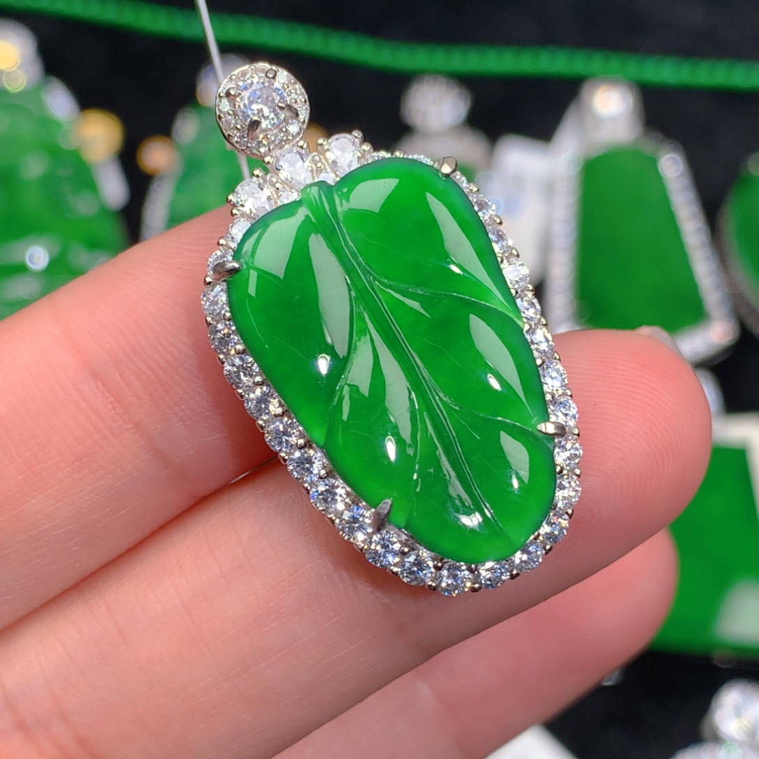 翡翠吊坠(不含链)银S925镶嵌