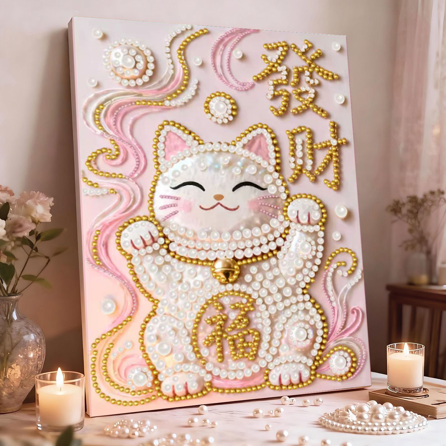 浪漫珍珠梦幻城堡手工钻石画创意闺蜜礼物装饰画