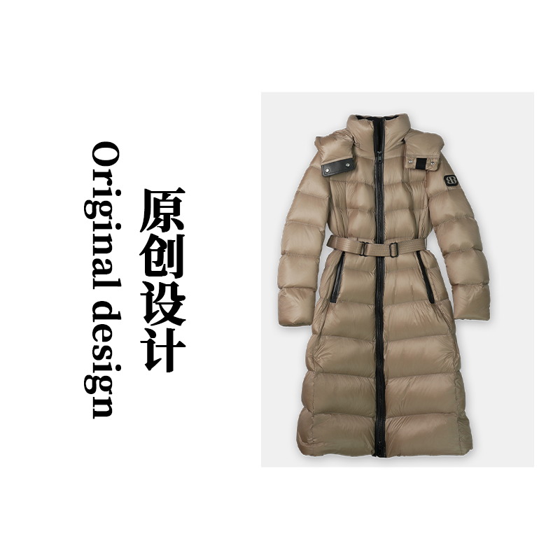 特长款H型拼皮羽绒服SDYH2126