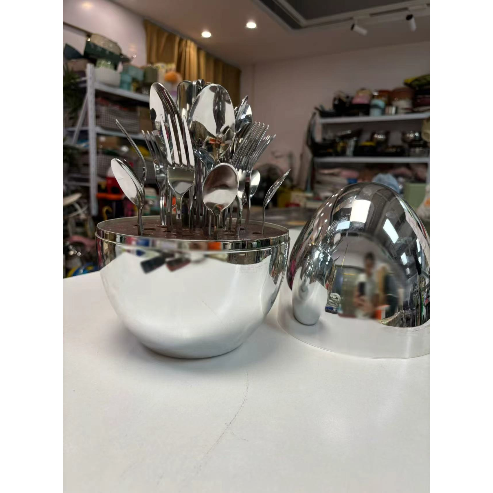 心境蛋304不锈钢餐具套装轻奢24件套-颜色随机发 FX