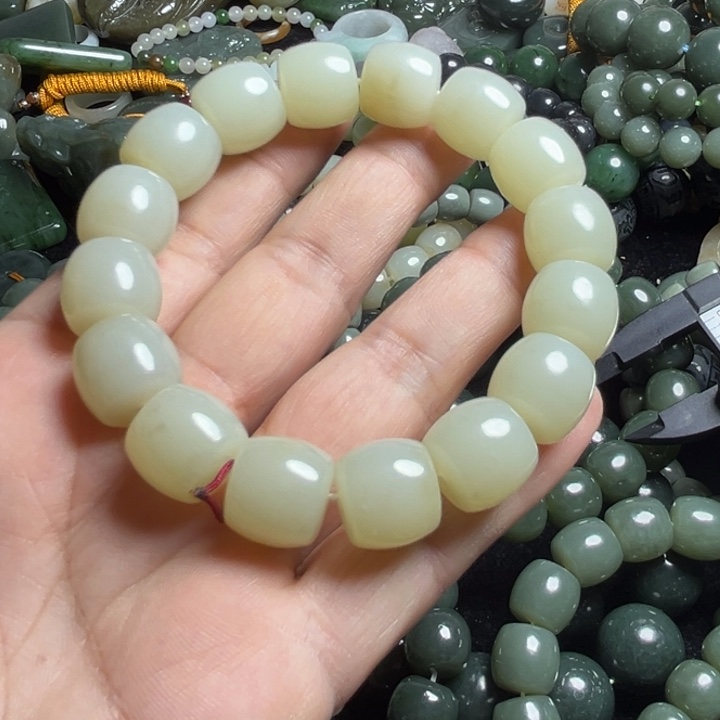 和田玉手串未镶嵌彭*哥14