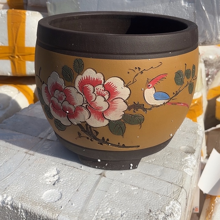 红陶手绘紫砂口径23*23