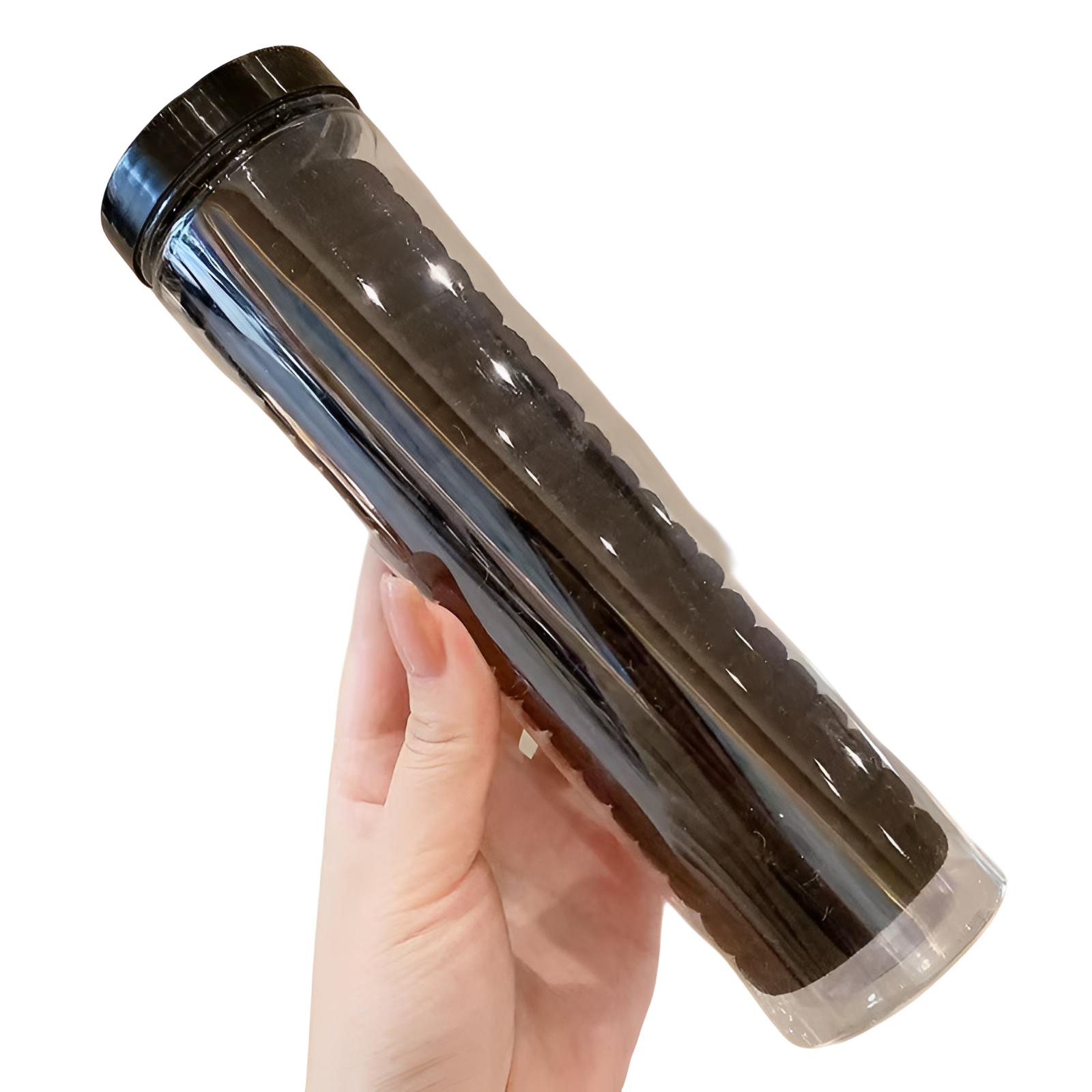 C071罐装女生扎头发头绳便携高弹力耐用发绳黑色发圈皮套橡皮筋