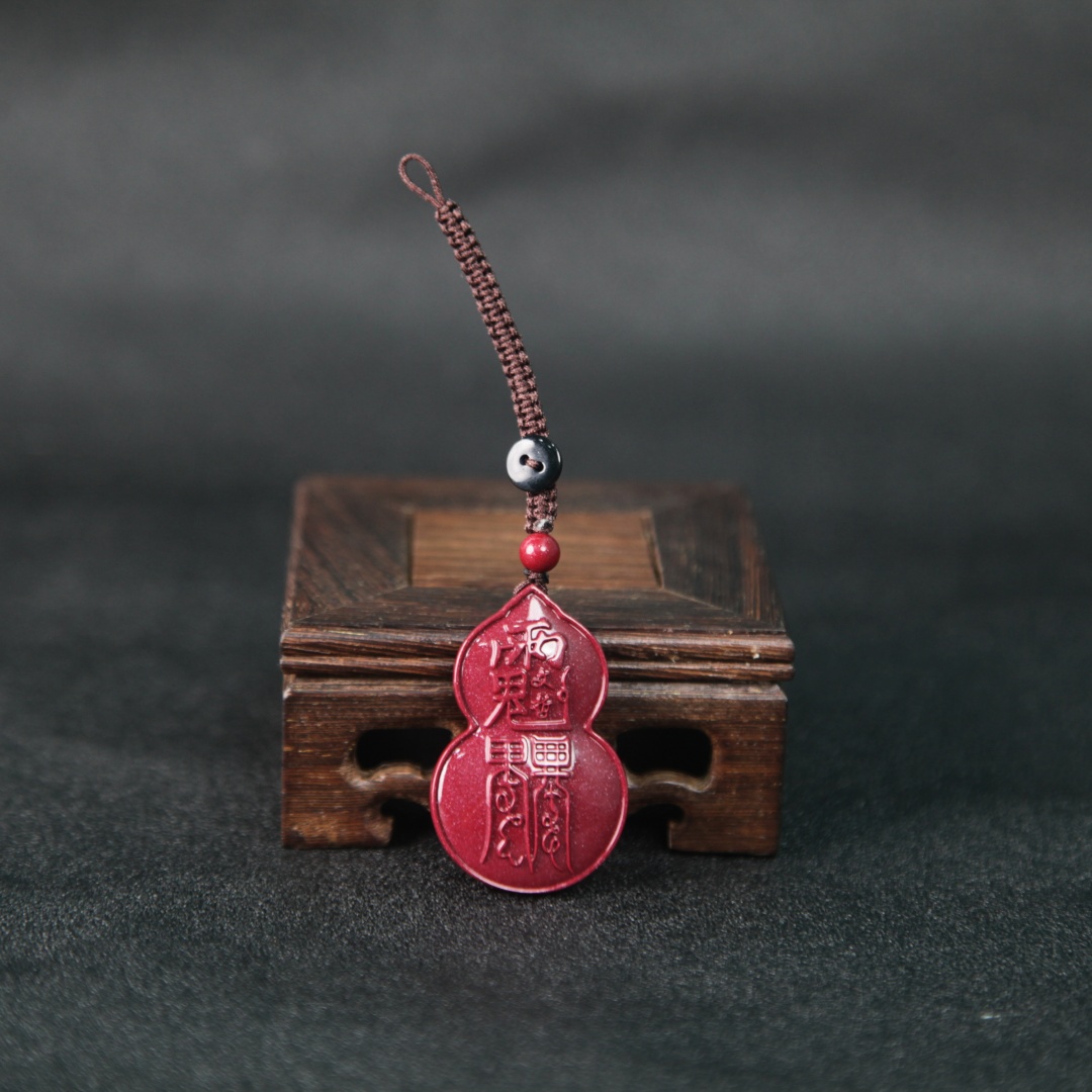 含辰砂工艺品天然辰砂朱砂葫芦DIY福禄挂件