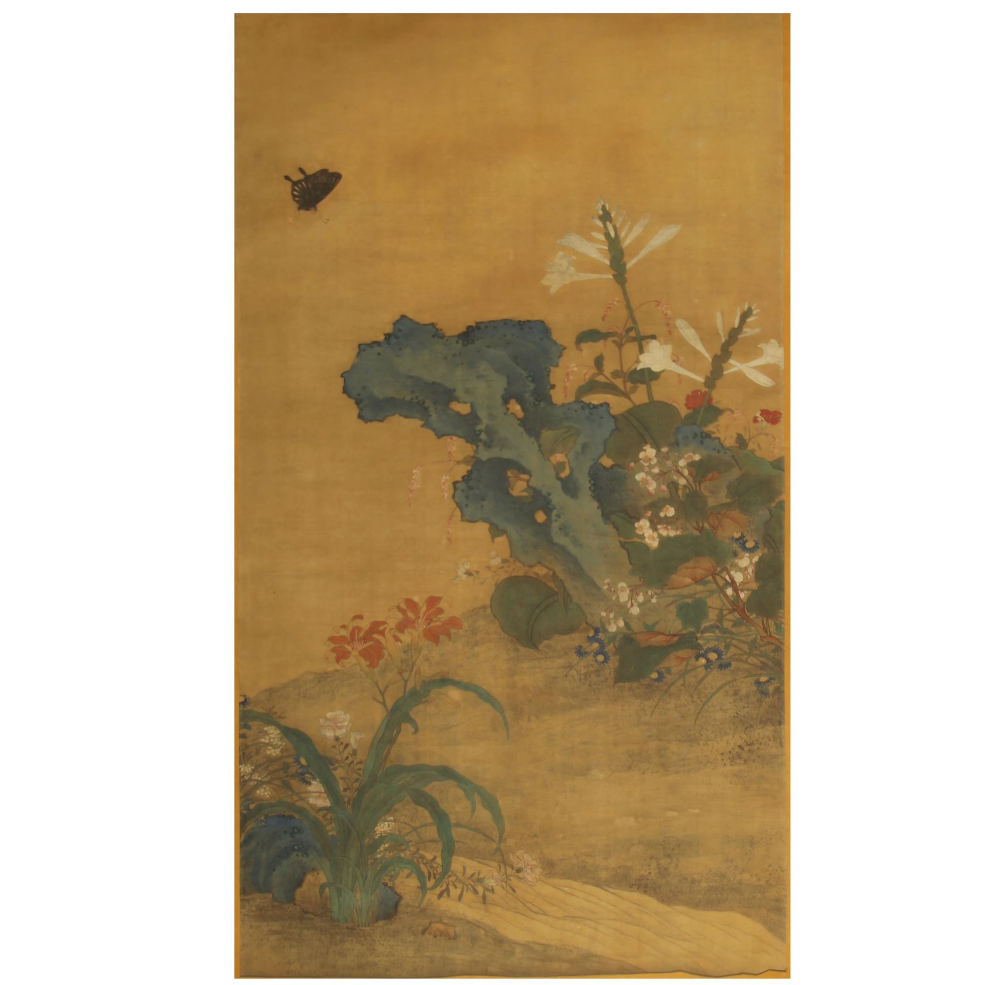 LOT.007 佚名 花蝶 绢本立轴 89*51cm 394