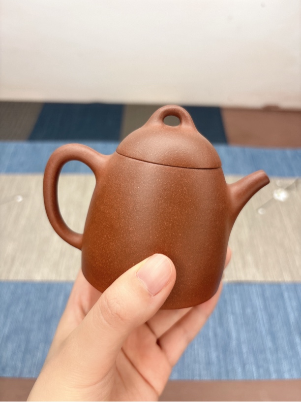 原矿紫泥半手工秦权壶