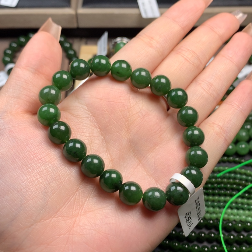 【闪购商品】和田玉（碧玉）手串未镶嵌杨**口