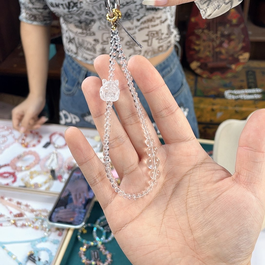 水晶手链银S925镀金镶嵌