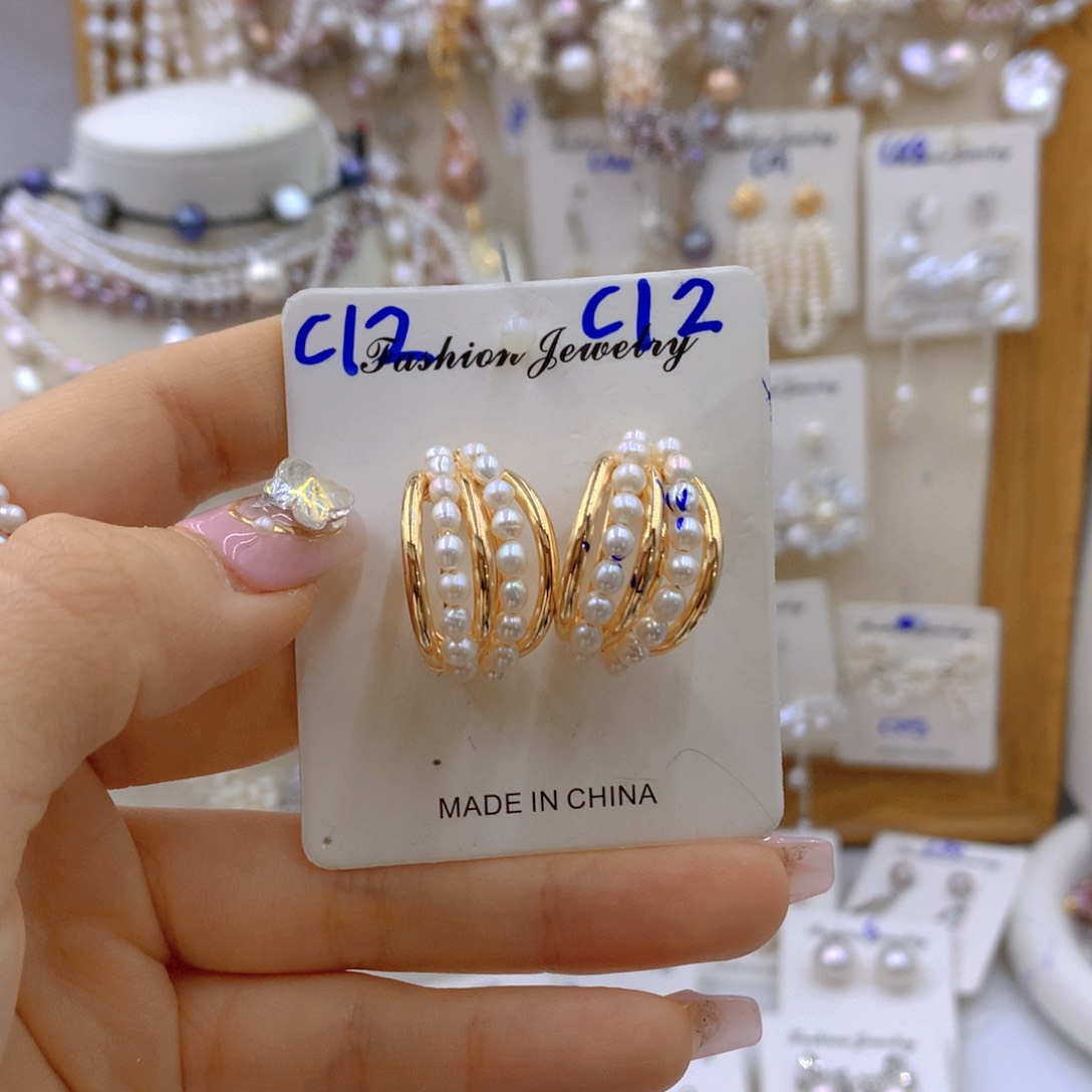 淡水珍珠耳饰银S925镶嵌