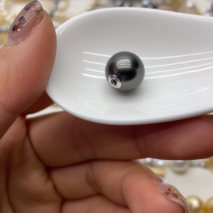 海水珍珠吊坠(不含链)18K金镶嵌