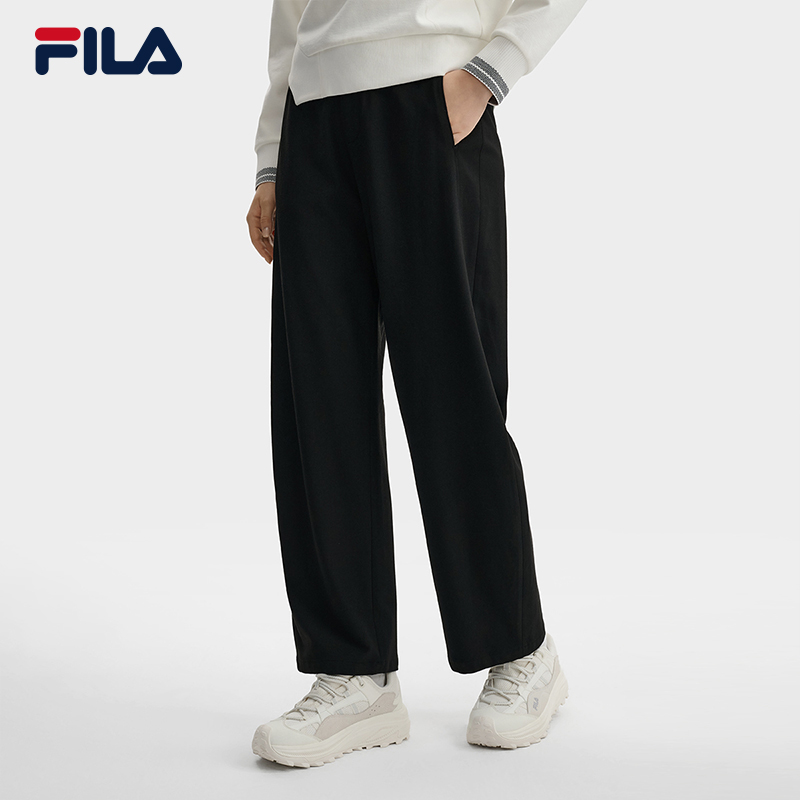 Fila/斐乐冬季运动休闲女超轻长裤直筒梭织长裤百搭款F11W544803F
