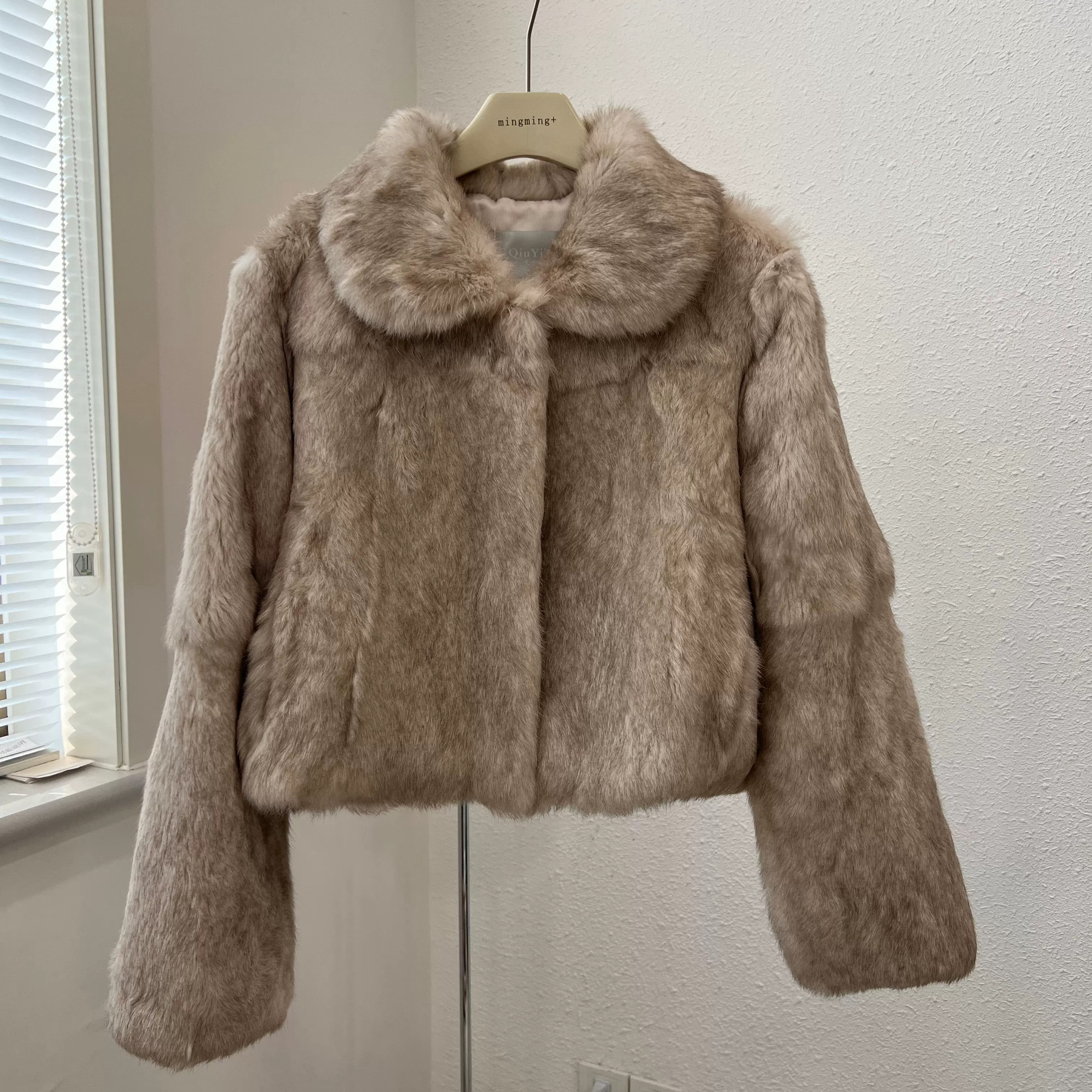 经典老钱风晕染皮草外套