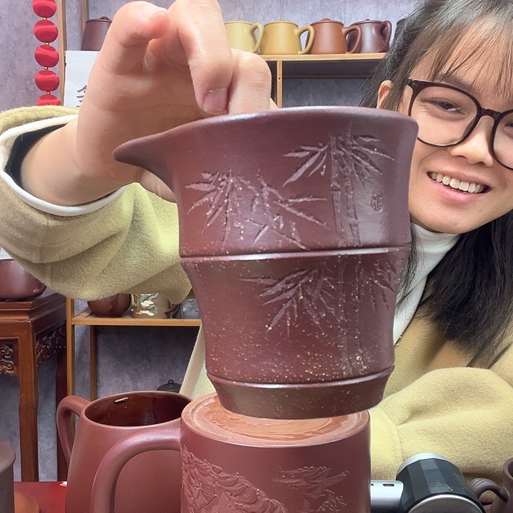 紫砂茶杯原矿紫砂杯