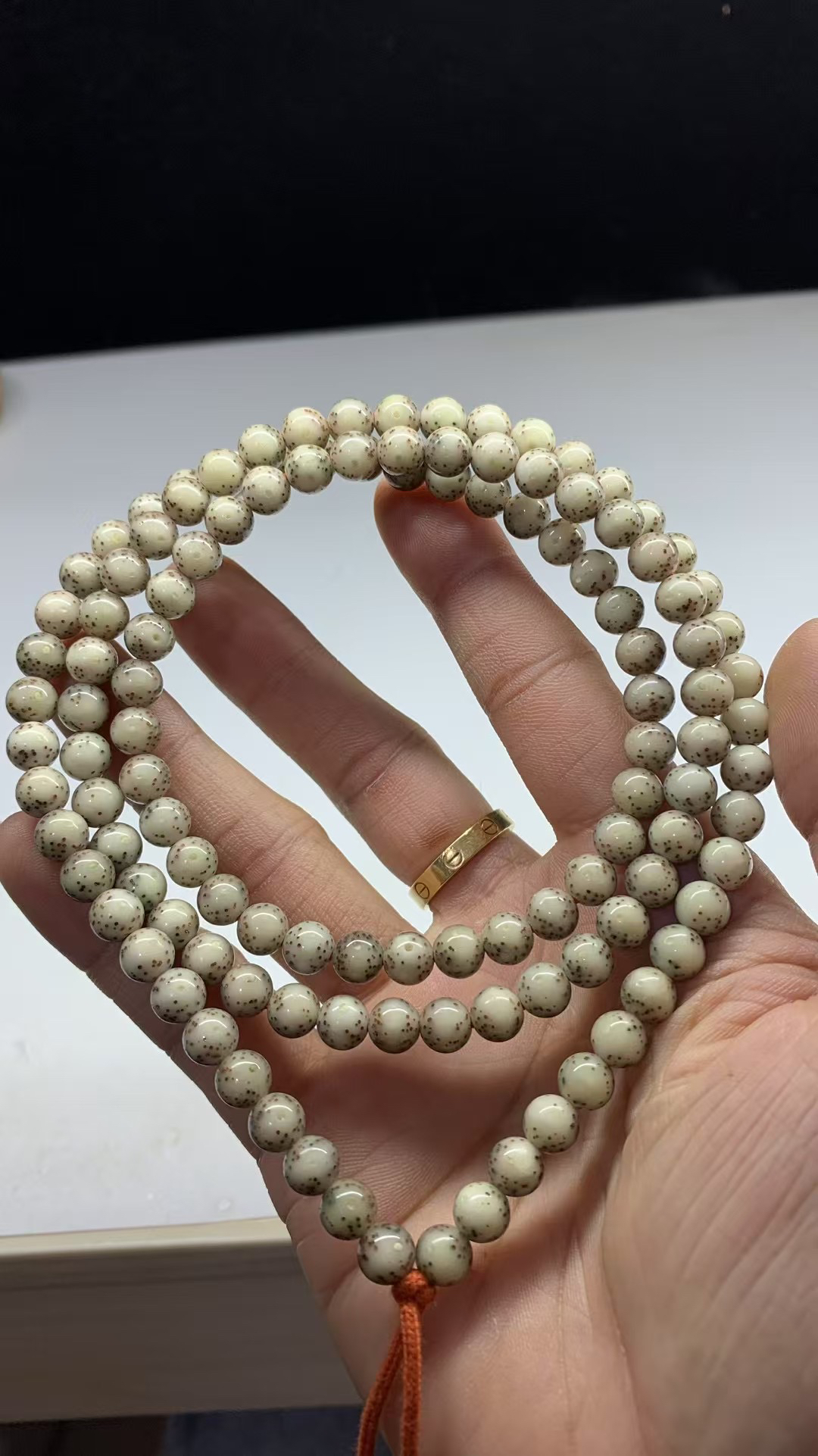 【会珠】金标款7圆108月留白均匀散星冰糖石玉料星月菩提