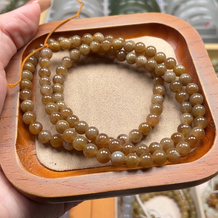 和田玉珠串6mm未镶嵌