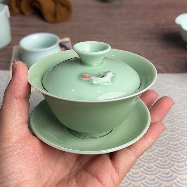 龙泉云间青瓷小米茶器