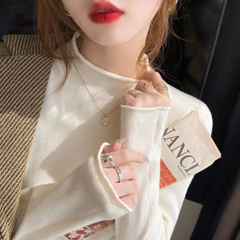 W5565王仙女「小暖炉 /不掉毛/加绒加厚堆堆领打底上衣」显瘦/好看
