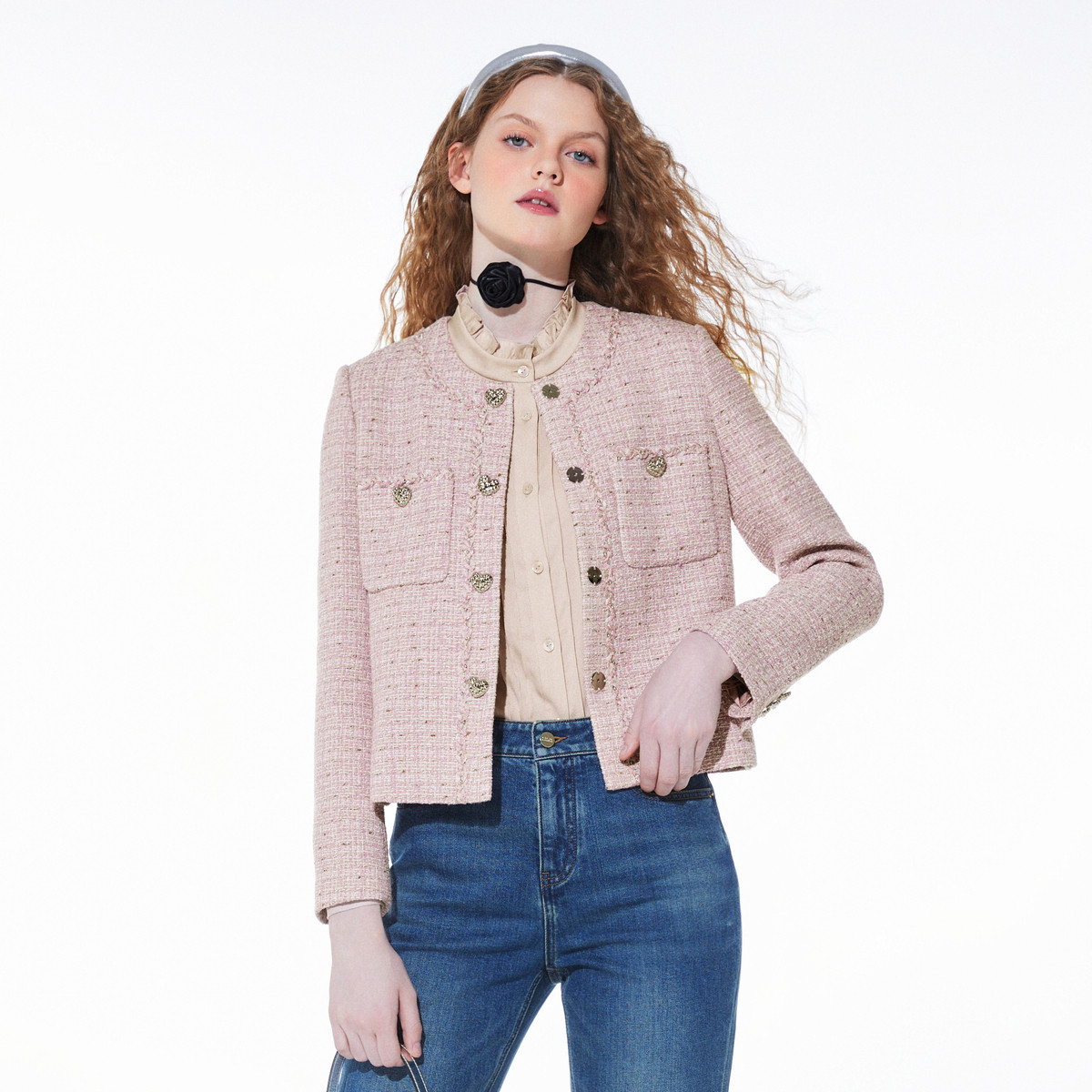 LIMEFLARE/莱茵福莱尔【专柜同款】别致法式气质名媛小香风短外套