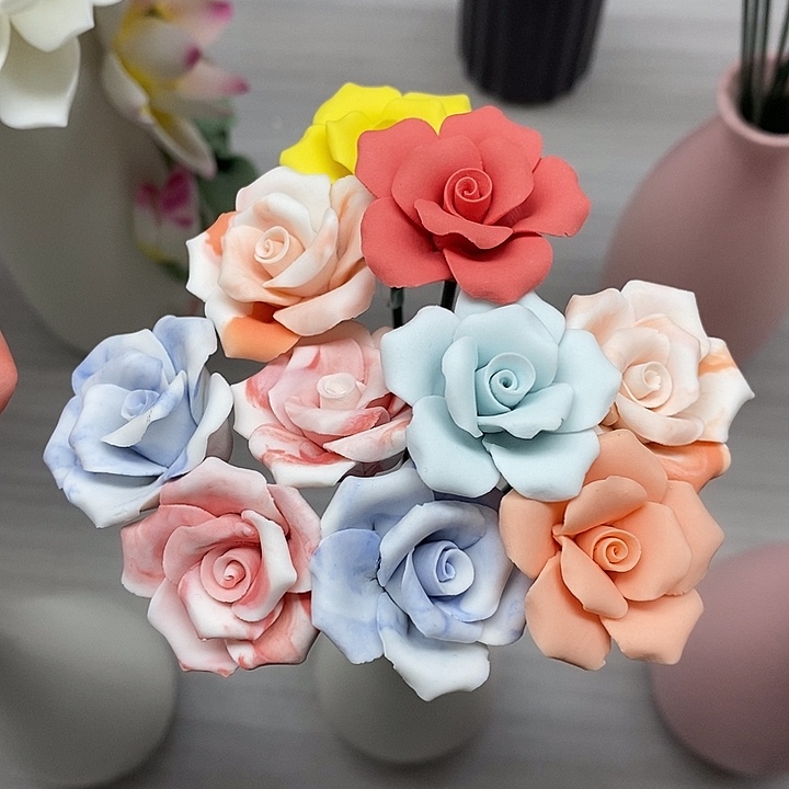 陶瓷陶瓷材料10朵素烧