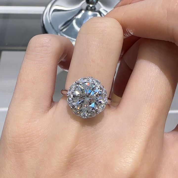 实验室培育钻石铂Pt950镶嵌3卡许研同款