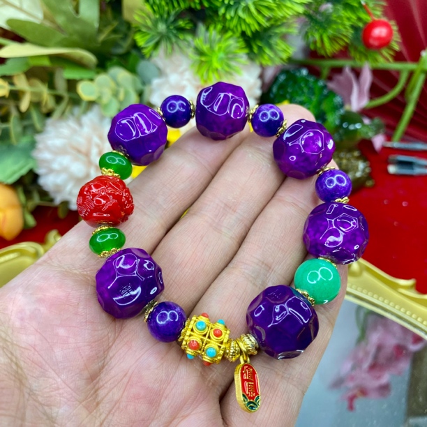 P 018紫龙醇佐琴斯玛满含量原创设计手串时尚饰品多样发一