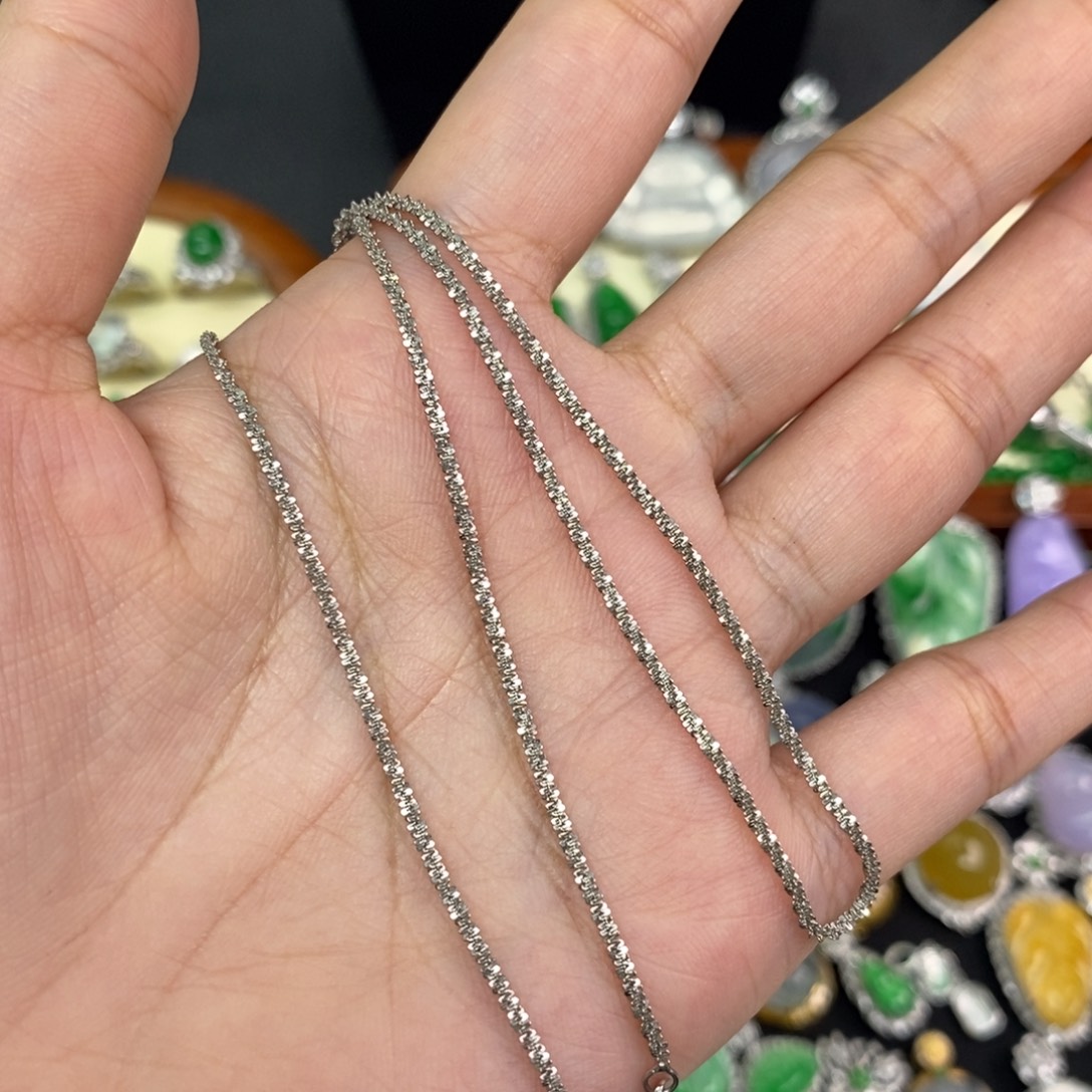 翡翠银S925镶嵌颈饰A货翡翠