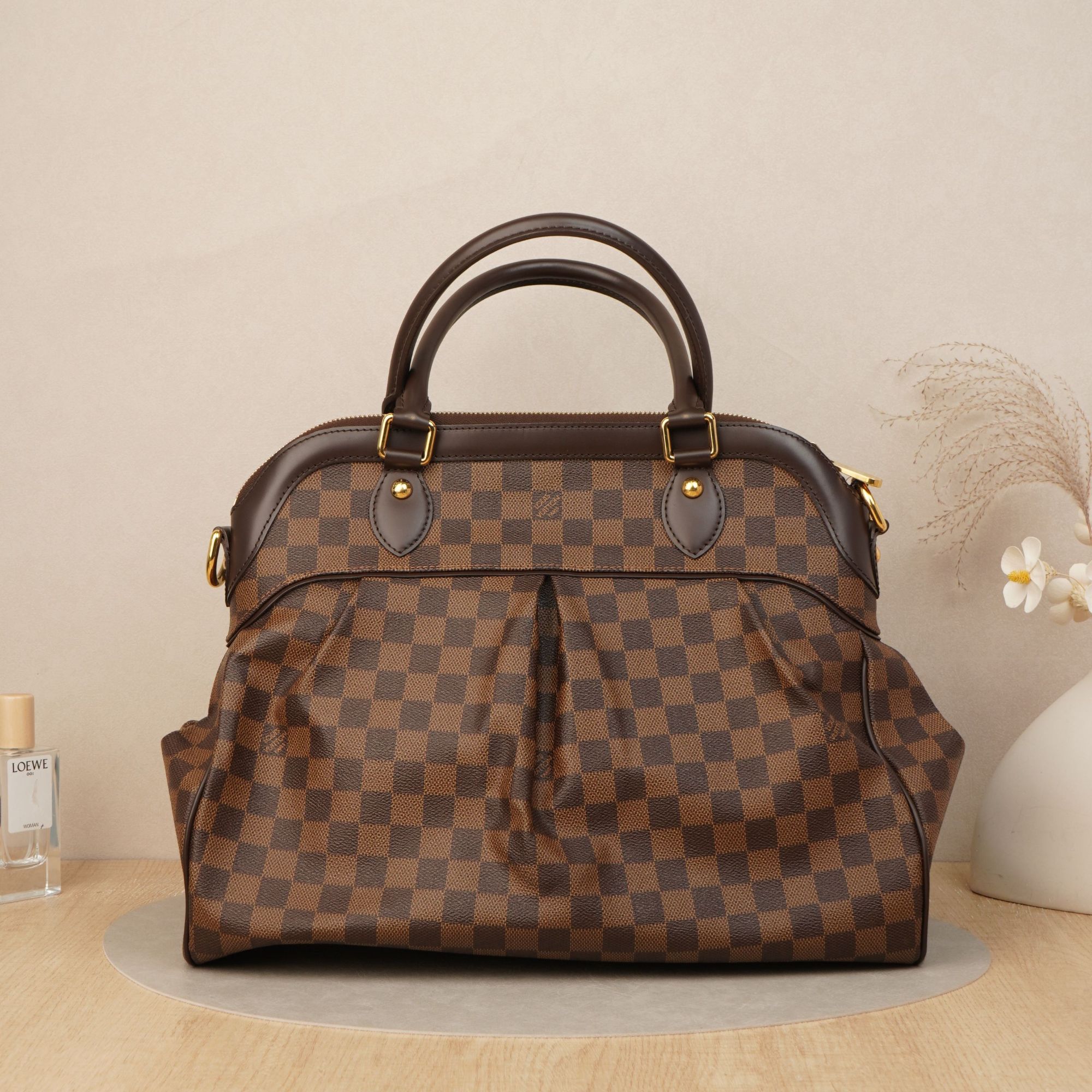95新 LouisVuitton/路易威登 中古葫芦包棕棋盘格/DS035960