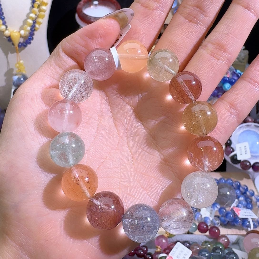 水晶手链未镶嵌天然巴西兔毛手串2