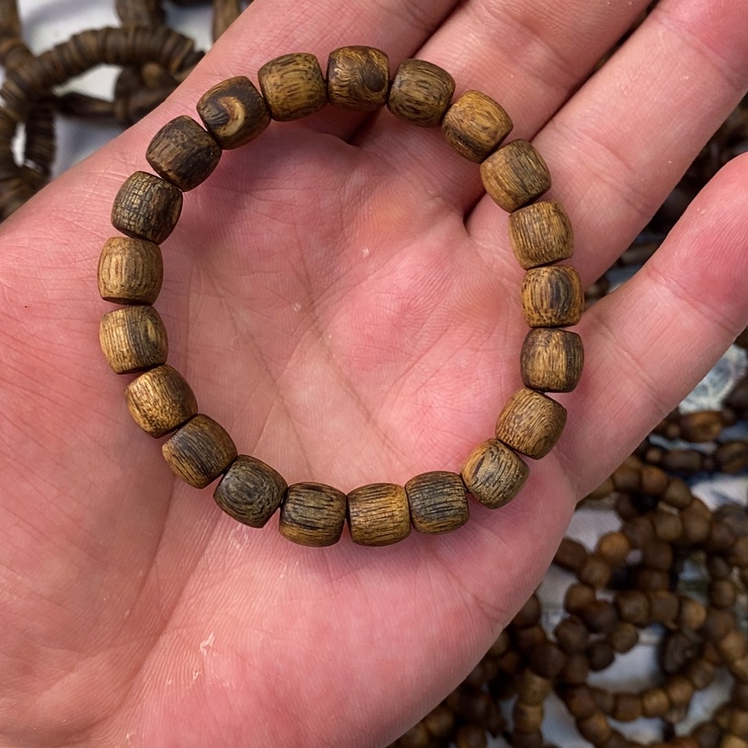 沉香手串春*意8.2g 海南横纹棋楠鼓珠9mm