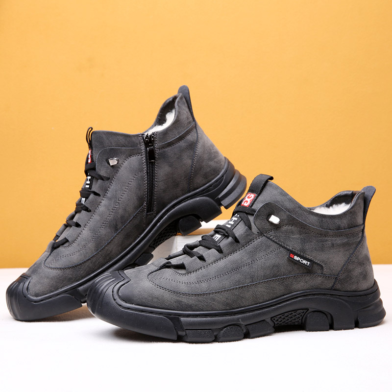 运动拼色雪地靴加绒时尚雪地靴休闲鞋一脚蹬