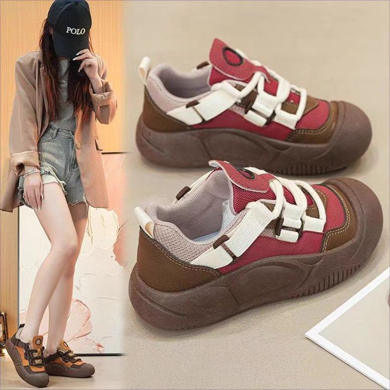 2025春季新款拼色复古防滑轻便休闲百搭运动鞋1921