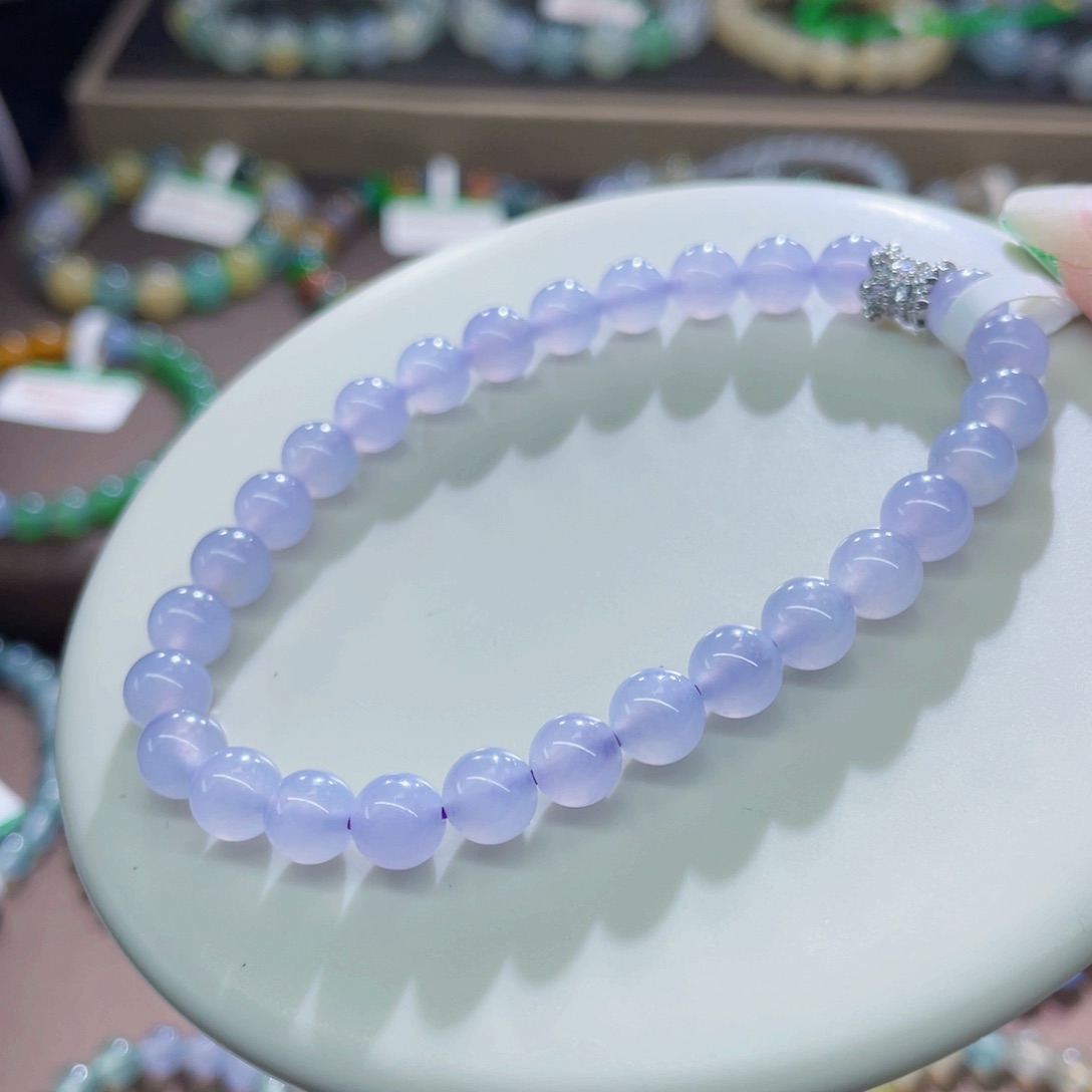 未镶嵌手链翡翠粉紫卡6.3