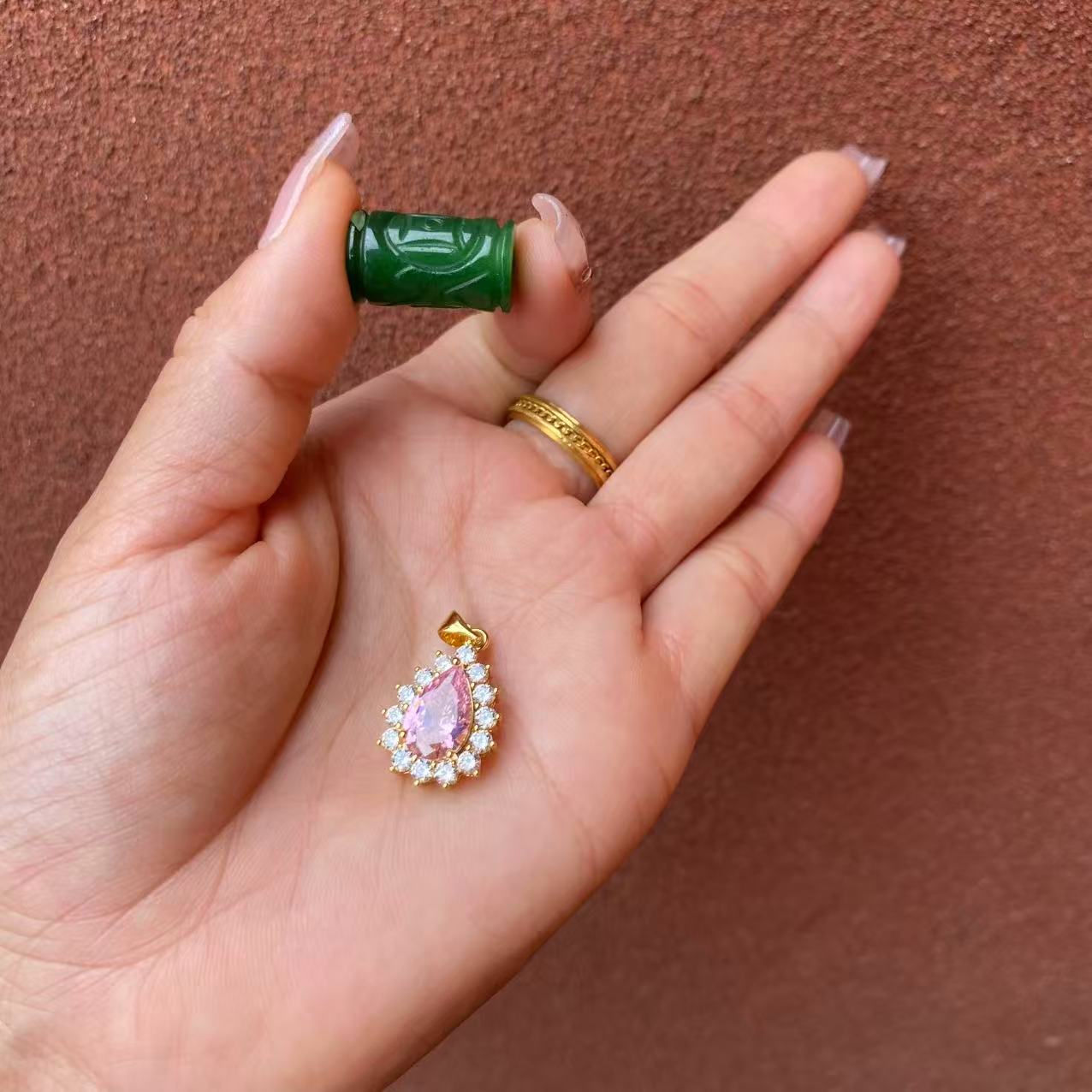 吊坠足银 401-镶嵌心形吊坠