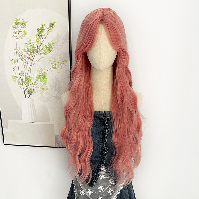 【桃桃漾卷】假发女韩系中分八字刘海大波浪整顶假发全头套前额蕾丝