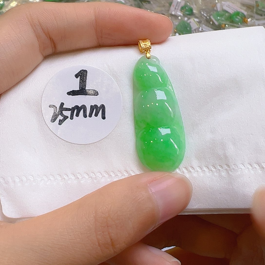 翡翠18K金镶嵌吊坠(不含链)翡翠