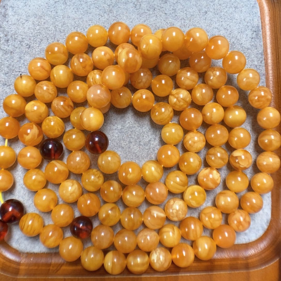 蜜蜡项链未镶嵌蜜蜡108