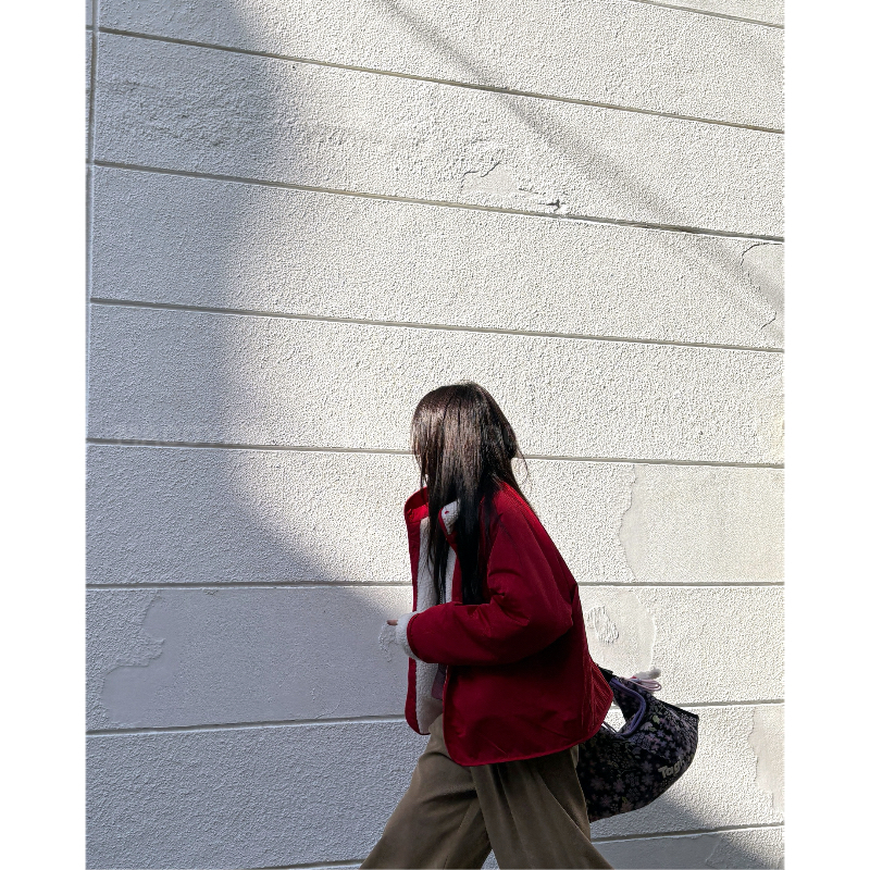 541092【 红运当头  】撞色两面穿秋冬宽松外套