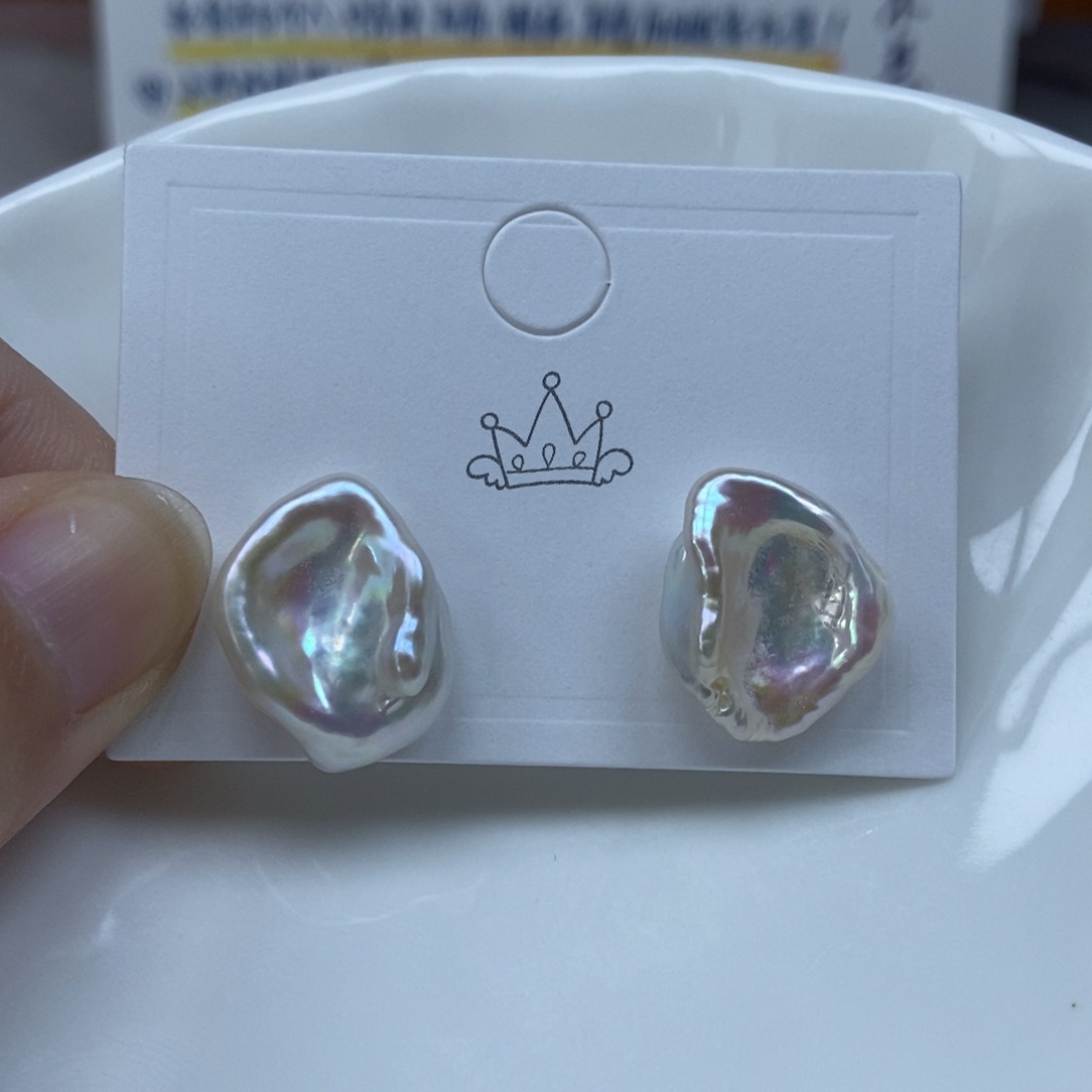 淡水珍珠耳钉银S925镶嵌福利174