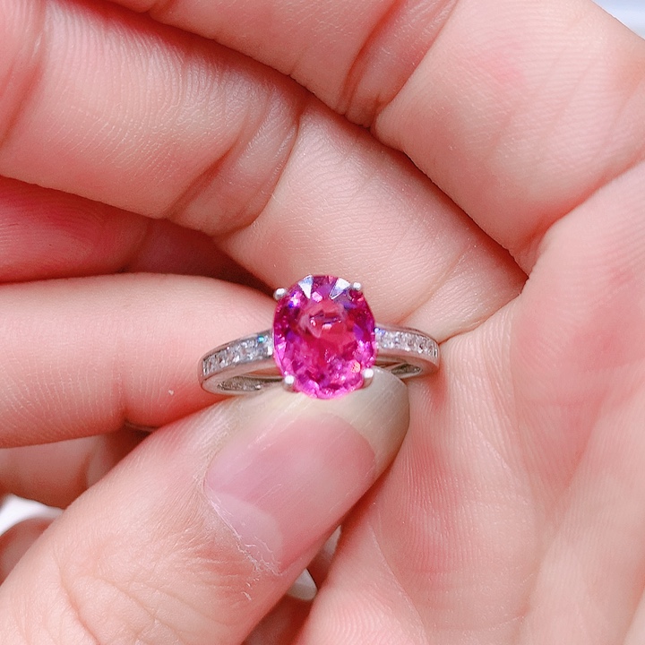 碧玺戒指银S925镶嵌7.3✖️8.9