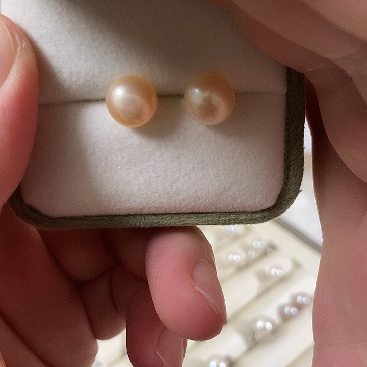 银S925镶嵌耳饰淡水珍珠
