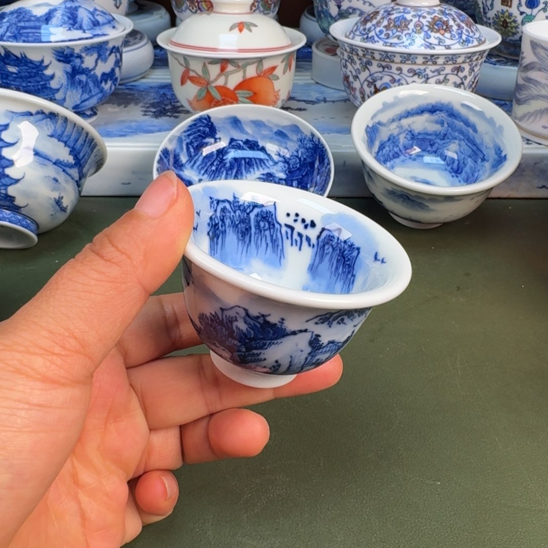 瓷景德镇纯手绘茶具圆圆270