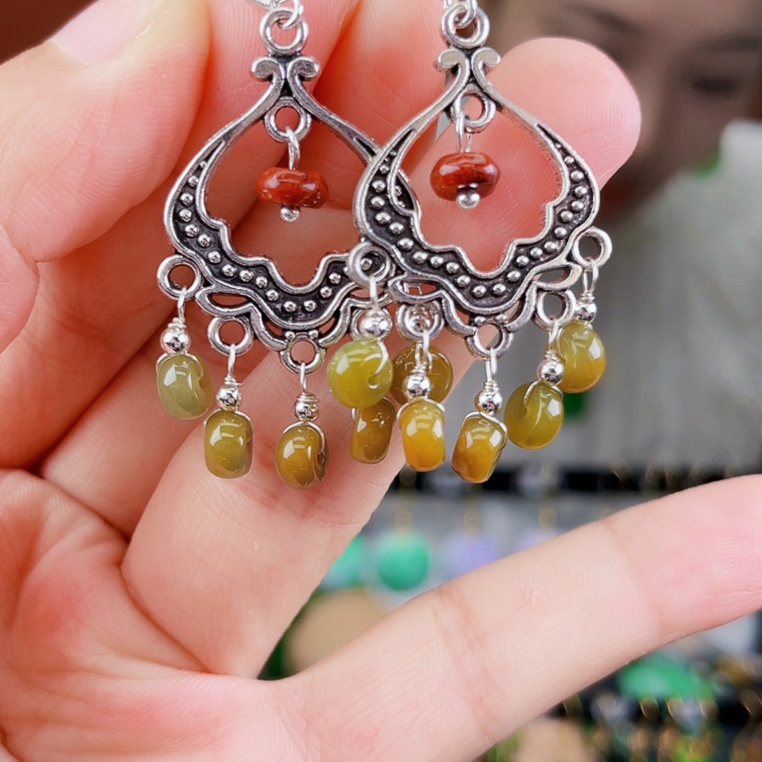 翡翠未镶嵌耳饰饰品