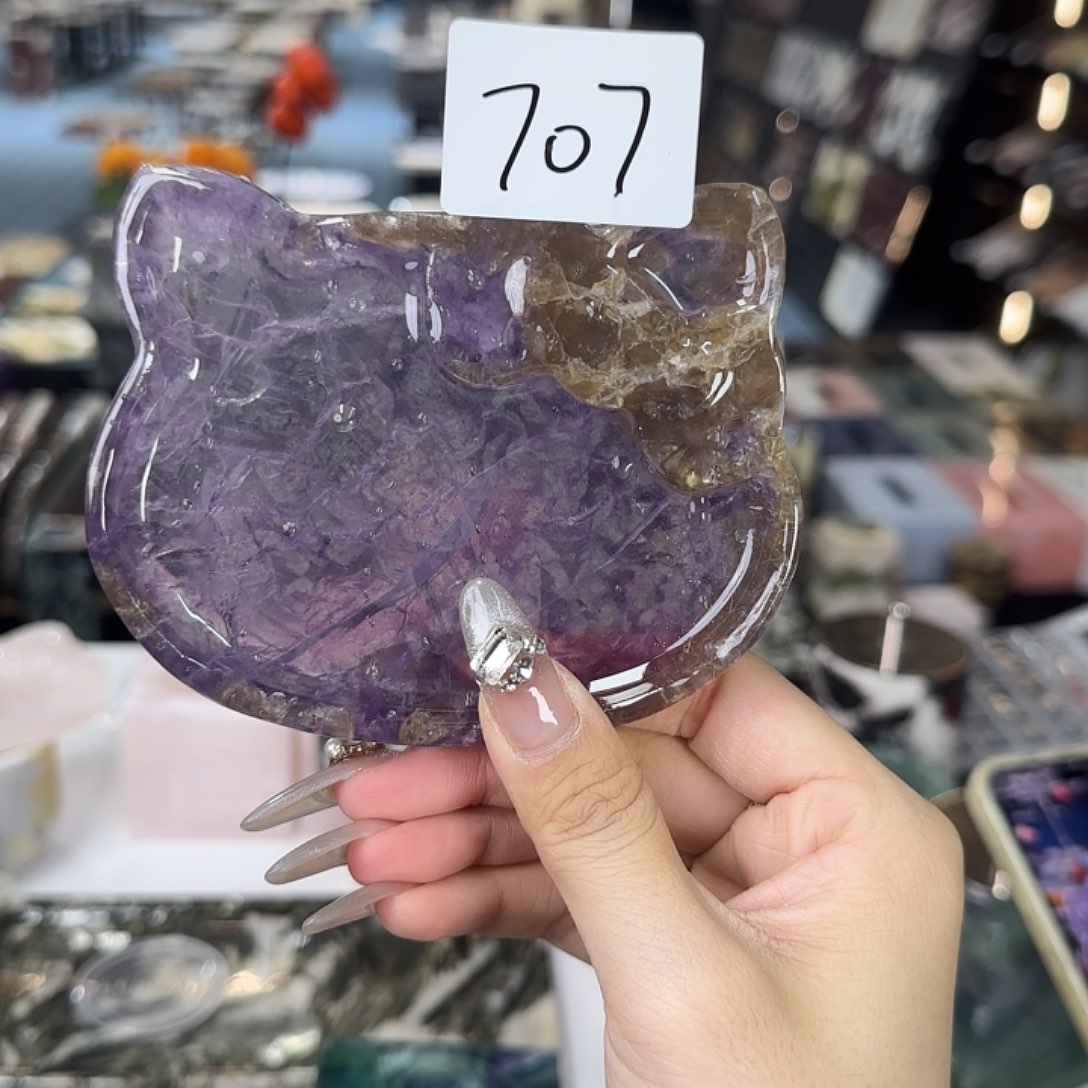 石材紫水晶小猫。707
