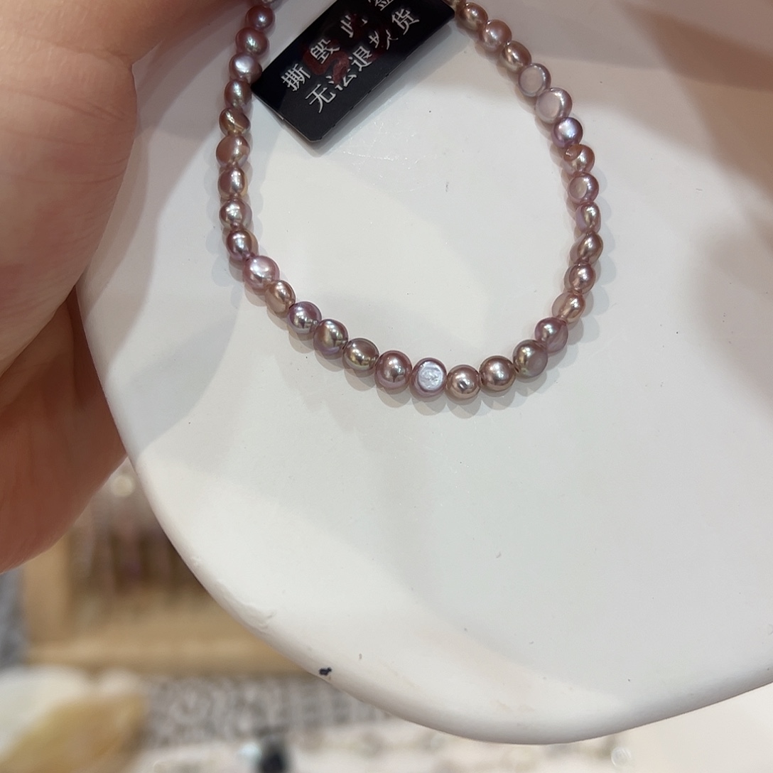 银S925镶嵌手绳淡水珍珠