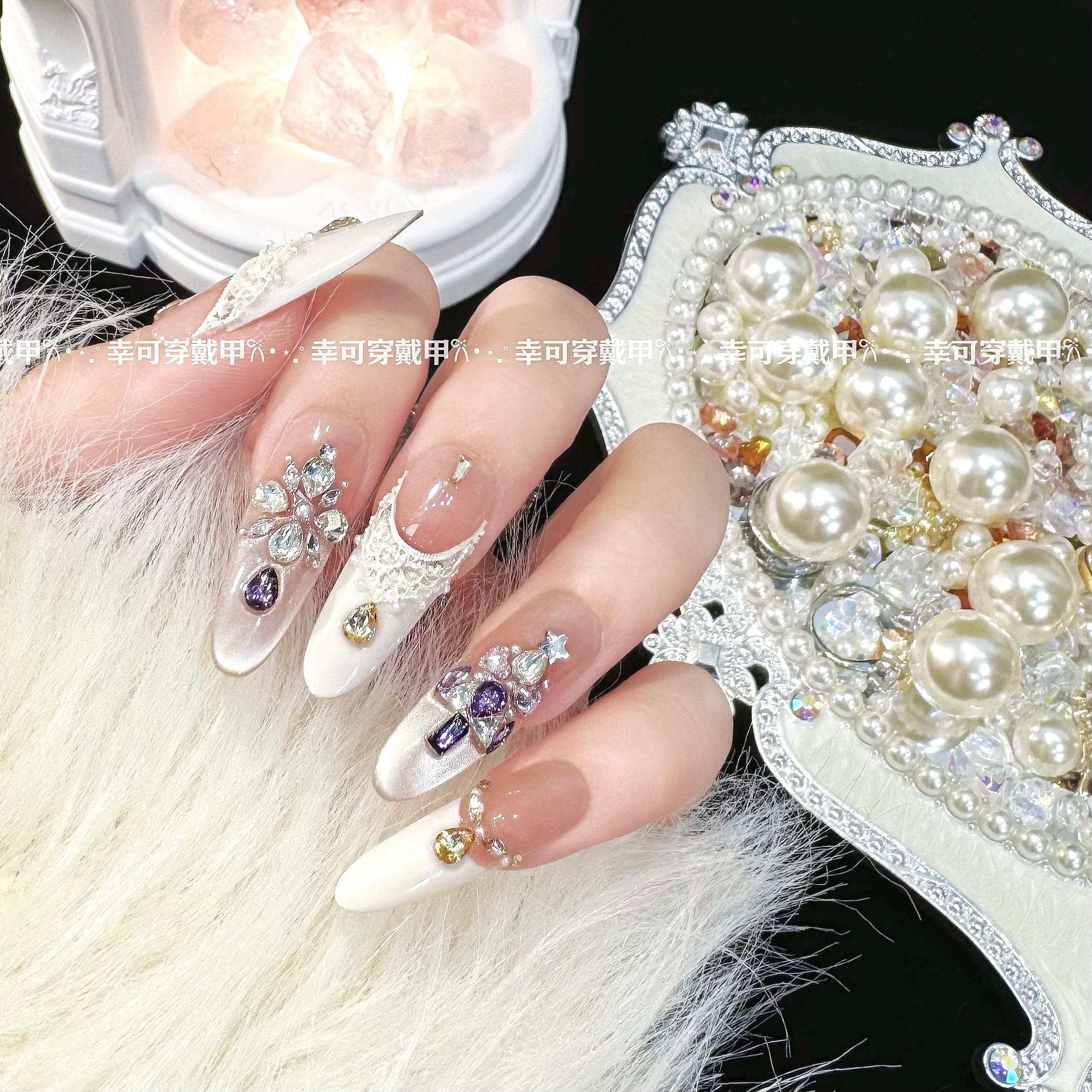 幸可【圣诞奇境】高定猫眼气质美甲百搭仙女款纯手工穿戴甲