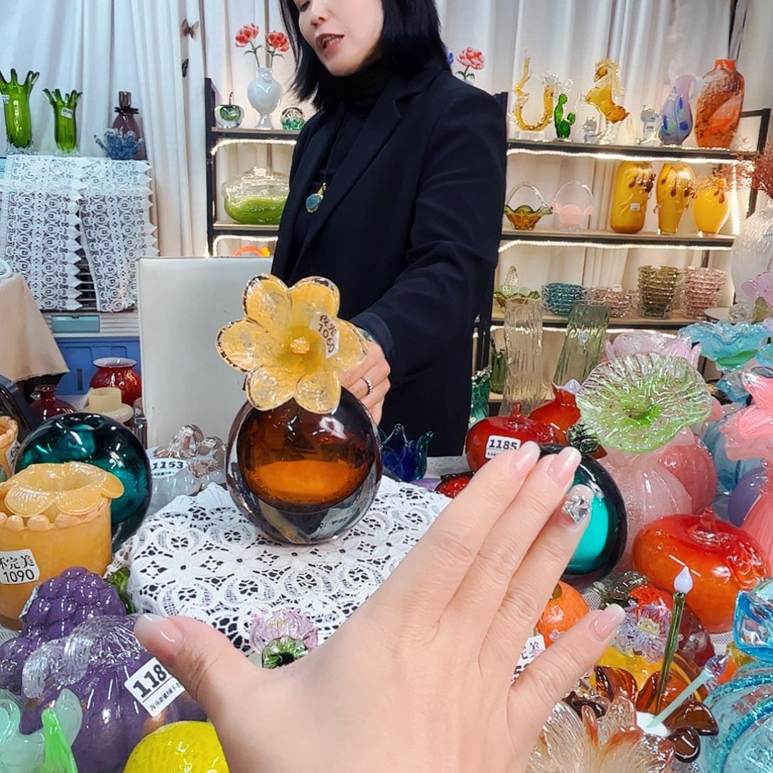 1花夜光1瓶不完美家悦美居琉璃摆件