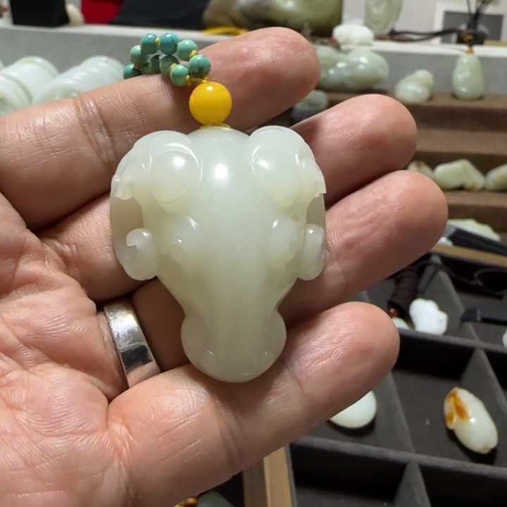 和田玉挂件未镶嵌可*·