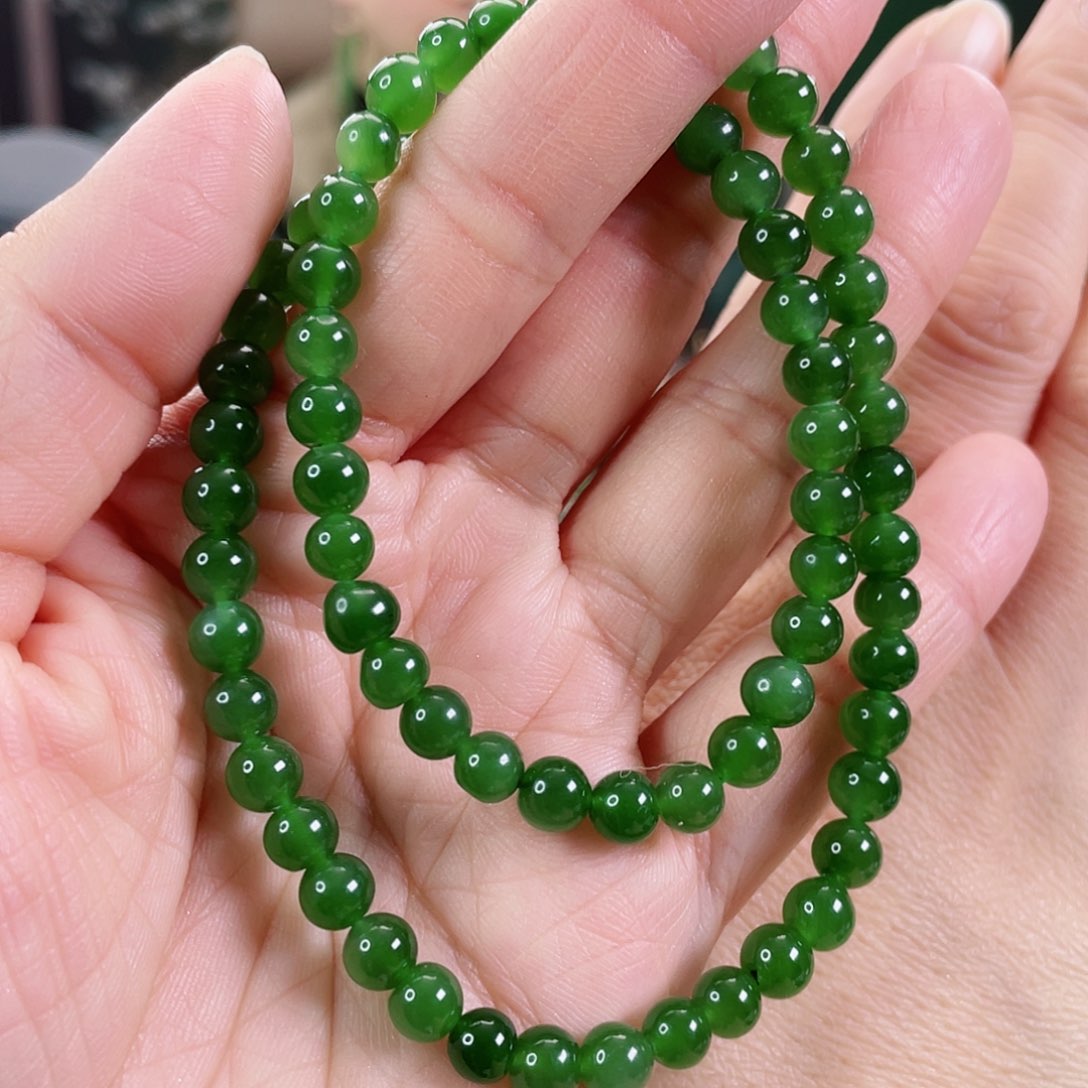 和田玉（碧玉）项链未镶嵌项链微包容