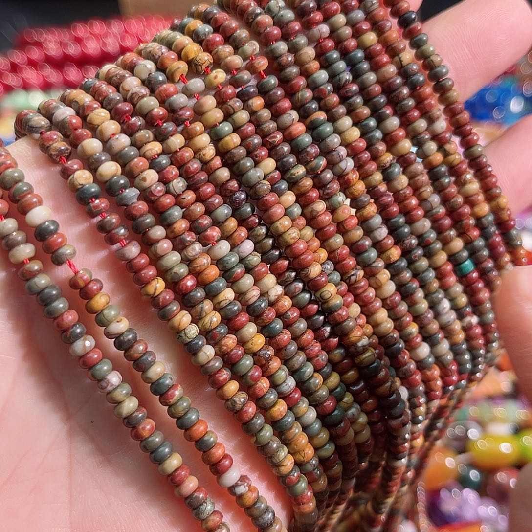 玛瑙/玉髓未镶嵌珠宝半成品毕加索算盘4mm