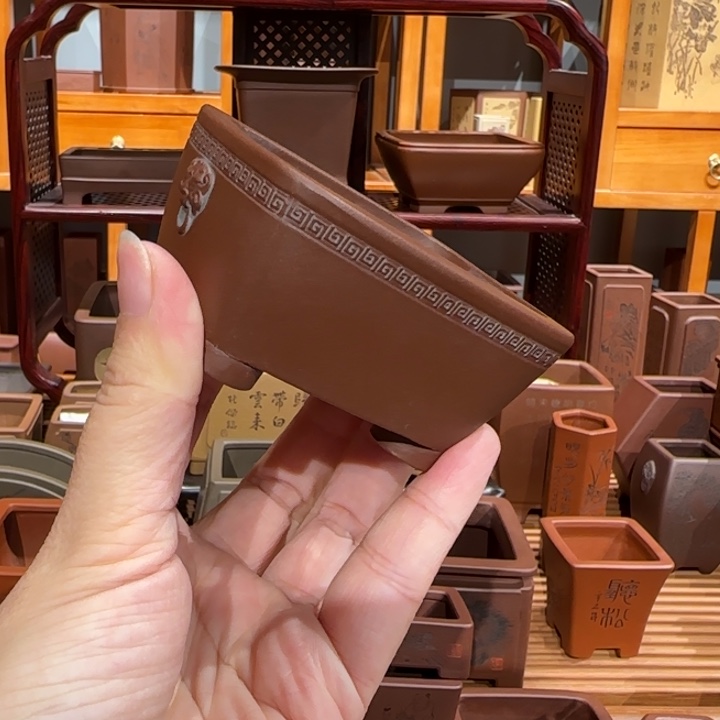 紫砂花盆半手工制作